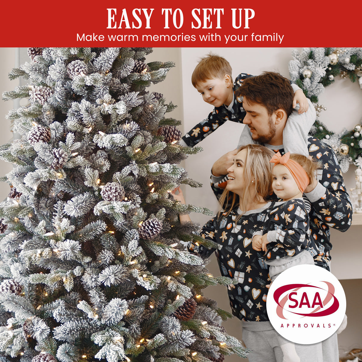 National Tree Company 2.3m Snowy Dorchester Pre-Lit Christmas Tree with 1198 Tips