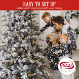 National Tree Company 2.3m Snowy Dorchester Pre-Lit Christmas Tree with 1198 Tips