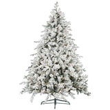 Christabelle 9ft Christmas Tree with Twinkle Lights- Snowy Dorchester - Front View