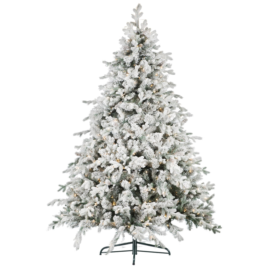 Christabelle 9ft Christmas Tree with Twinkle Lights- Snowy Dorchester