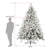 Christabelle 9ft Christmas Tree with Twinkle Lights- Snowy Dorchester - Side View