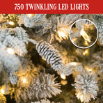 Christabelle 9ft Christmas Tree with Twinkle Lights- Snowy Dorchester