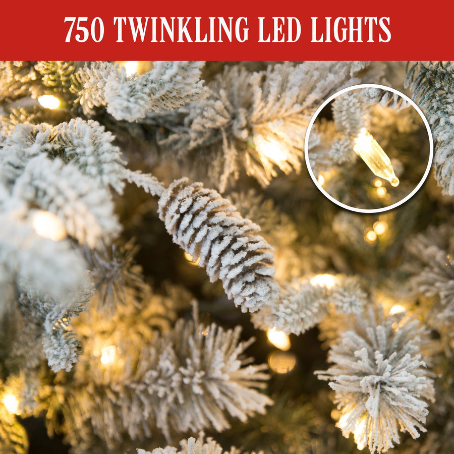 Christabelle 9ft Christmas Tree with Twinkle Lights- Snowy Dorchester
