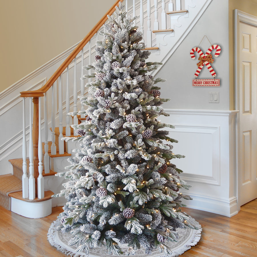 Christabelle 9ft Christmas Tree with Twinkle Lights- Snowy Dorchester