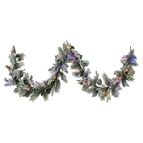 National Tree Company 274cm Pre Lit Snowy Stamford Spruce Battery Operated Christmas Garland w/