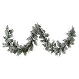 National Tree Company 274cm Pre Lit Snowy Stamford Spruce Battery Operated Christmas Garland w/ - 45-Degree Angle