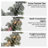 National Tree Company 274cm Pre Lit Snowy Stamford Spruce Battery Operated Christmas Garland w/