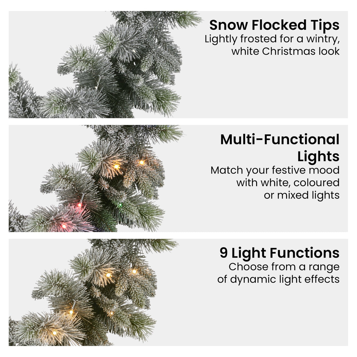 National Tree Company 274cm Pre Lit Snowy Stamford Spruce Battery Operated Christmas Garland w/