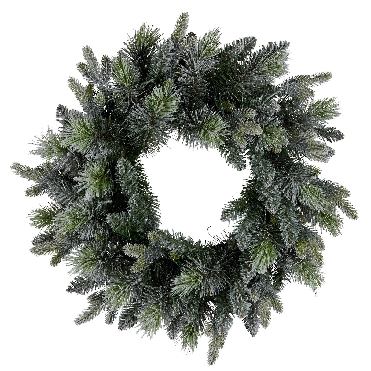 National Tree Company 61cm Pre Lit Snowy Stamford Spruce Battery Operated Christmas Wreath w/L