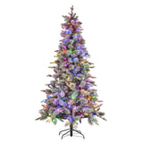National Tree Company Snowy Stamford Spruce 7.5ft Christmas Tree Multi Functional White Coloure - Top-Down View