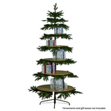 Christabelle 2.3m Christmas Display Tree with 5 Shelves & Foliage - Front View