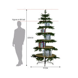 Christabelle 2.3m Christmas Display Tree with 5 Shelves & Foliage - Top-Down View