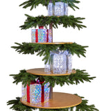 Christabelle 2.3m Christmas Display Tree with 5 Shelves & Foliage - 45-Degree Angle