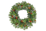 Christabelle Christmas Wreath with Lights - 76cm Wintry Pine