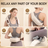 Livemor Neck Massager with Heat Pillow Shiatsu Shoulder Back Massager Pain Relief Tissue Kneading