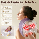 Livemor Neck & Shoulder Massage Pillow with Heat, Cordless 4D Kneading Massager for Home & Office - Front View