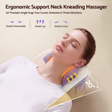 Livemor Neck & Shoulder Massage Pillow with Heat, Cordless 4D Kneading Massager for Home & Office - 45-Degree Angle