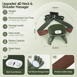 Livemor Electric Neck Massager with Heat for Shoulder,Back Wireless Massage | 4D Shiatsu Kneading Massager with Heat, Cordless Portable Muscle Relaxer, Soothes Shoulder Tension for Home, Office, and Car - Front View