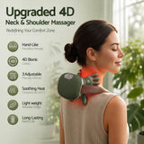 Livemor Electric Neck Massager with Heat for Shoulder,Back Wireless Massage | 4D Shiatsu Kneading Massager with Heat, Cordless Portable Muscle Relaxer, Soothes Shoulder Tension for Home, Office, and Car - Top-Down View
