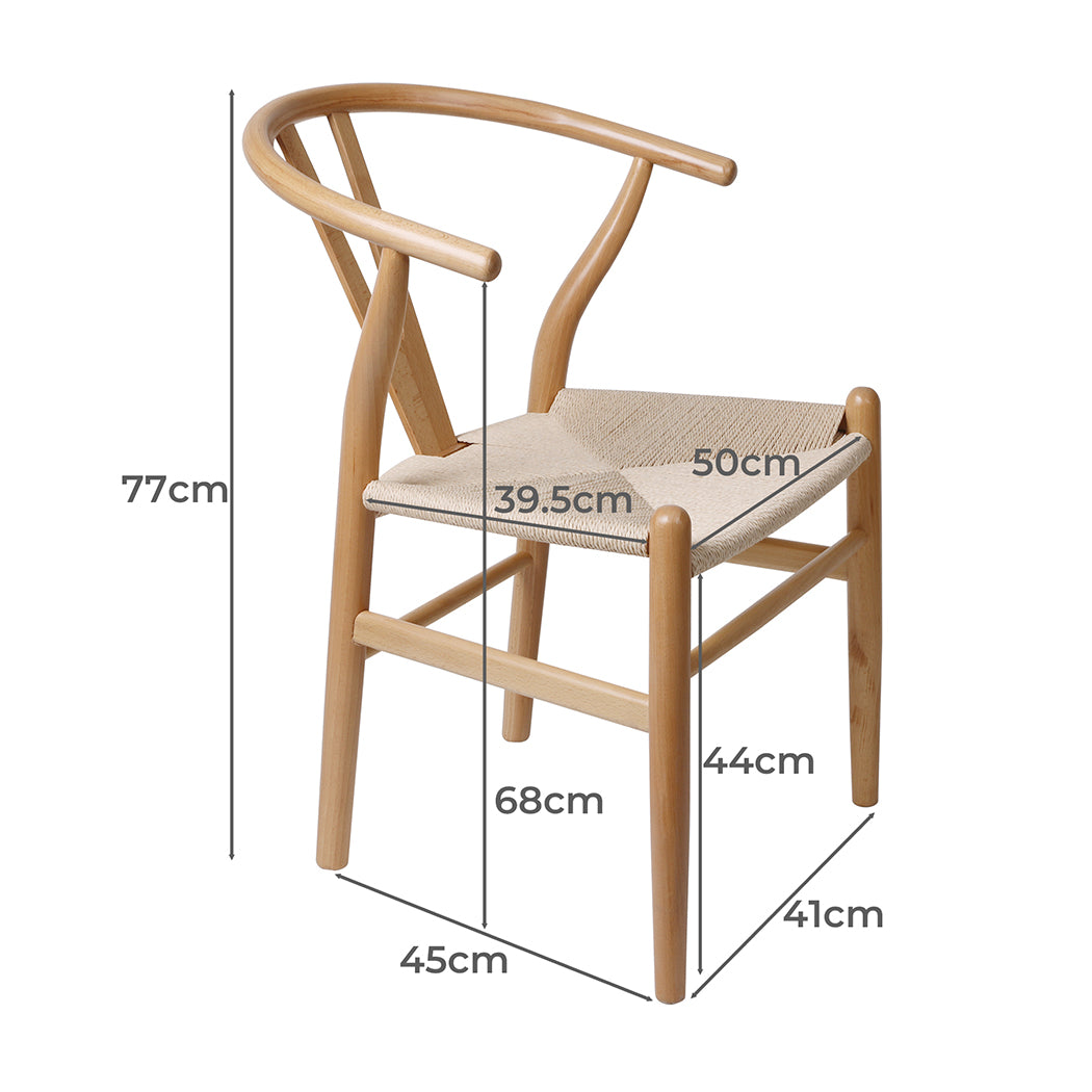 Levede 2x Dining Chairs Wooden Hans Clear-2018816938096070658