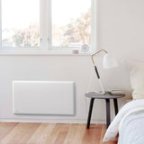 Nobo 1000W NTL4S10-FS40 Electric Panel Heater Thermostat & Castors - 45-Degree Angle