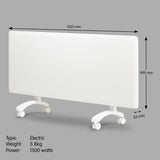 Nobo 1500W NTL4S15-FS40 Electric Panel Heater Thermostat & Castors