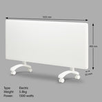 Nobo 1500W NTL4S15-FS40 Electric Panel Heater Thermostat & Castors