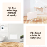 Nobo 2400W NTL4T24 Electric Panel Heater w/ Timer Thermostat & Castors - Side View