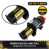 NovaWinch T Series 12V Electric Winch 1588KG 3500LBS - Rear View