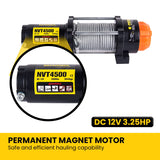 NovaWinch 12V Electric Winch 2041KG 4500LBS - Close-Up Angle