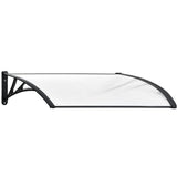 SHADE SHIELD 1x1m Exterior Awning, Black DIY External UV Rain Protection Clear Polycarbonate Canopy Cover