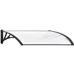 SHADE SHIELD 1x1m Exterior Awning, Black DIY External UV Rain Protection Clear Polycarbonate Canopy Cover