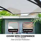SHADE SHIELD 1x1m Exterior Awning, Black DIY External UV Rain Protection Clear Polycarbonate Canopy Cover