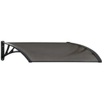 SHADE SHIELD 1x1m Exterior Awning, Black DIY External UV Rain Protection Grey Tinted Polycarbonate Canopy Cover
