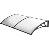 SHADE SHIELD 2x1m Exterior Awning, Black DIY External UV Rain Protection Clear Polycarbonate Canopy Cover - Top-Down View