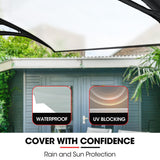 SHADE SHIELD 3x1m Exterior Awning, Black DIY External UV Rain Protection Clear Polycarbonate Canopy Cover