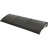 SHADE SHIELD 3x1m Exterior Awning, Black DIY External UV Rain Protection Grey Tinted Polycarbonate Canopy Cover