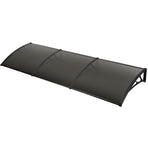 SHADE SHIELD 3x1m Exterior Awning, Black DIY External UV Rain Protection Grey Tinted Polycarbonate Canopy Cover
