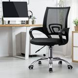 Oikiture Office Chair with Casters Swivel Armrests Black