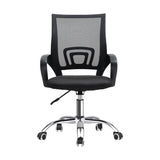 Oikiture Office Chair with Casters Swivel Armrests Black