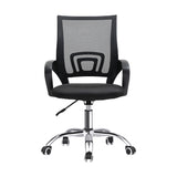 Oikiture Office Chair with Casters Swivel Armrests Black - Close-Up Angle