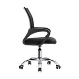 Oikiture Office Chair with Casters Swivel Armrests Black