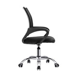 Oikiture Office Chair with Casters Swivel Armrests Black - 45-Degree Angle