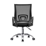 Oikiture Office Chair with Casters Swivel Armrests Black