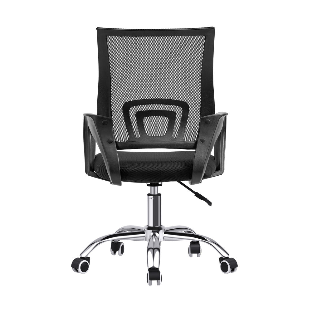 Oikiture Office Chair with Casters Swivel Armrests Black