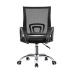 Oikiture Office Chair with Casters Swivel Armrests Black