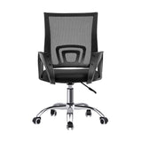Oikiture Office Chair with Casters Swivel Armrests Black - Side View