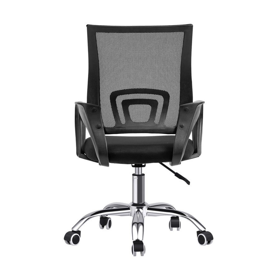 Oikiture Office Chair with Casters Swivel Armrests Black