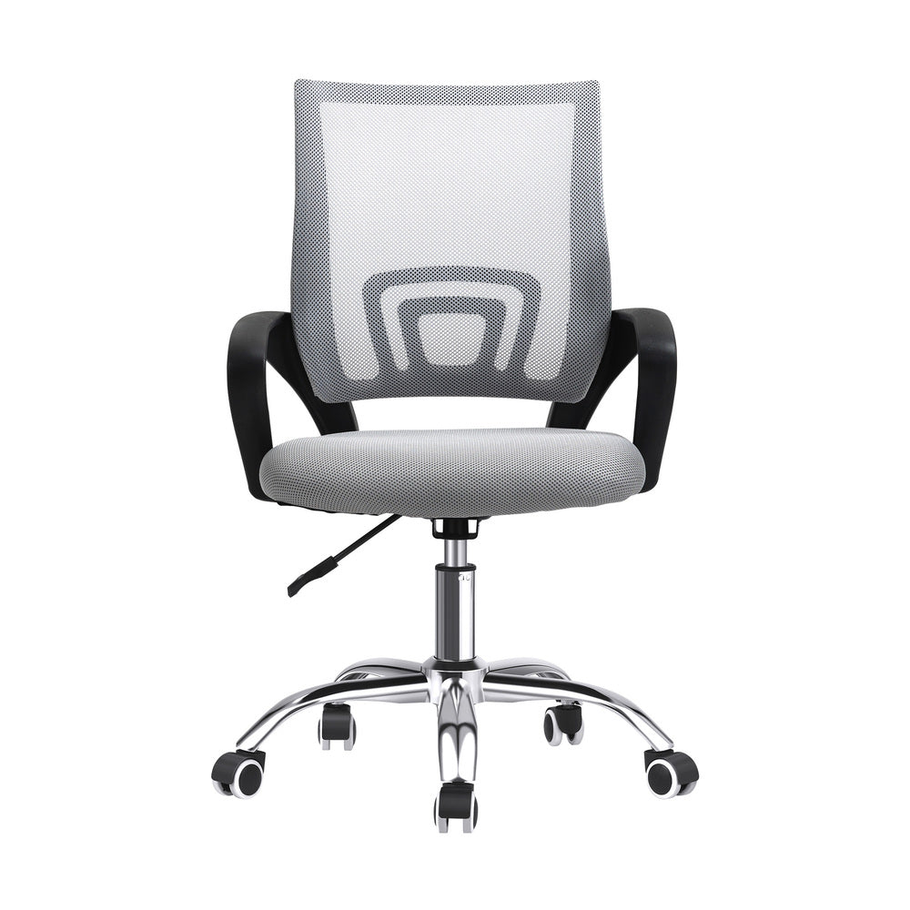 Oikiture Office Chair with Mesh Backrest Foam Seat Grey