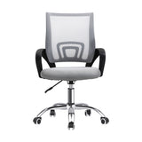 Oikiture Office Chair with Mesh Backrest Foam Seat Grey - Front View